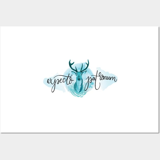 Blue Stag Spell Illustration Wall Art by cheekymare
